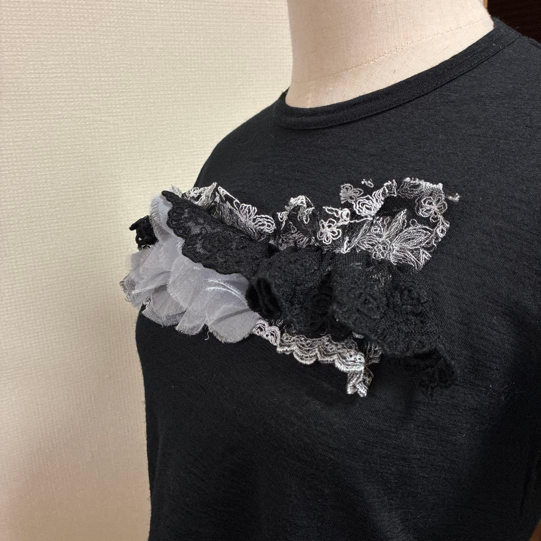Tao COMME des GARÇONS レース　立体　ウールプルオーバー　M