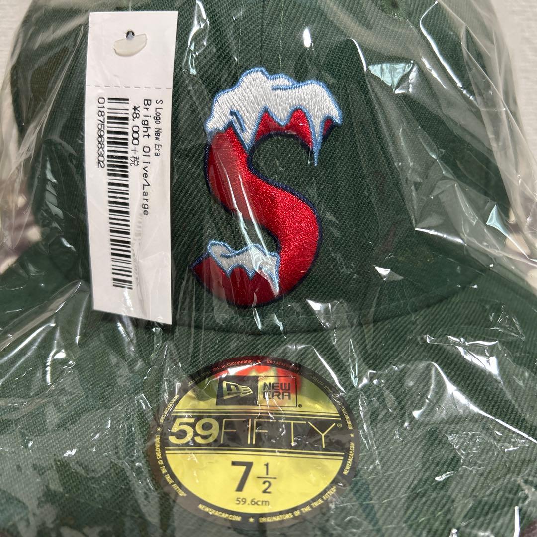 帽子 Supreme S Logo New Era Bright Olive7 1/2