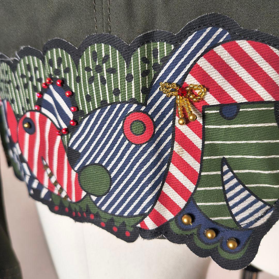 未使用 アルベロベロ オレボレブラ グリーン ビーズ刺繍 テーラードジャケット