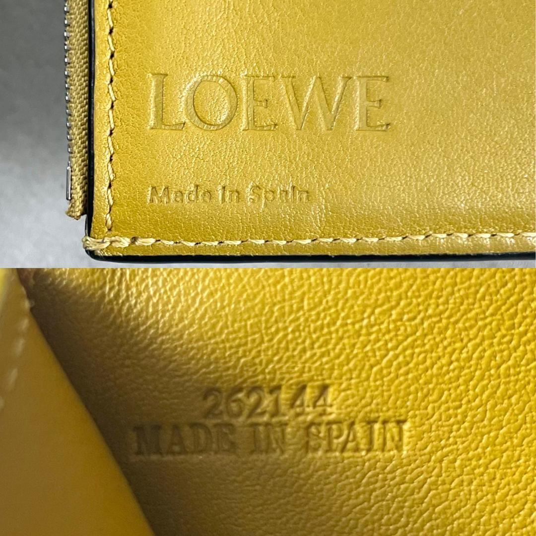 美品✨ LOEWE ロエベ アナグラム バーティカルウォレット 三つ折り財布 黄