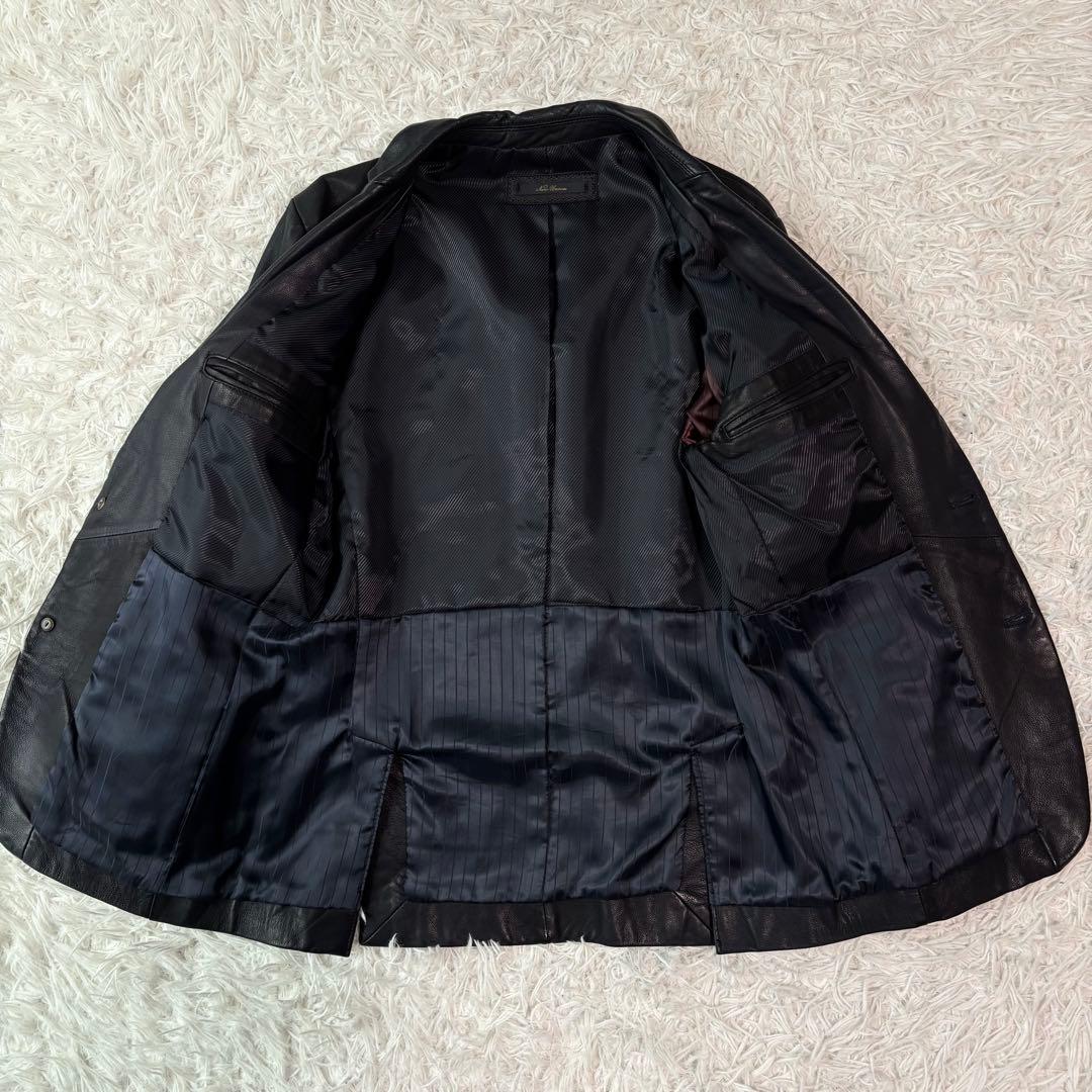 ✨希少/極美品/やぎ革✨ナノユニバース テーラードジャケット 銀ボタン エンボス