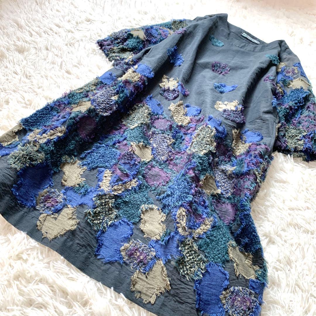 極美品✨エムアンドキョウコ 佐藤繊維 フラワー キカ ジャガード ワンピース 1