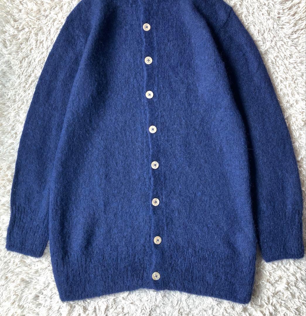新品タグ無◯45r ロング カーディガン アルパカ ネイビー 2