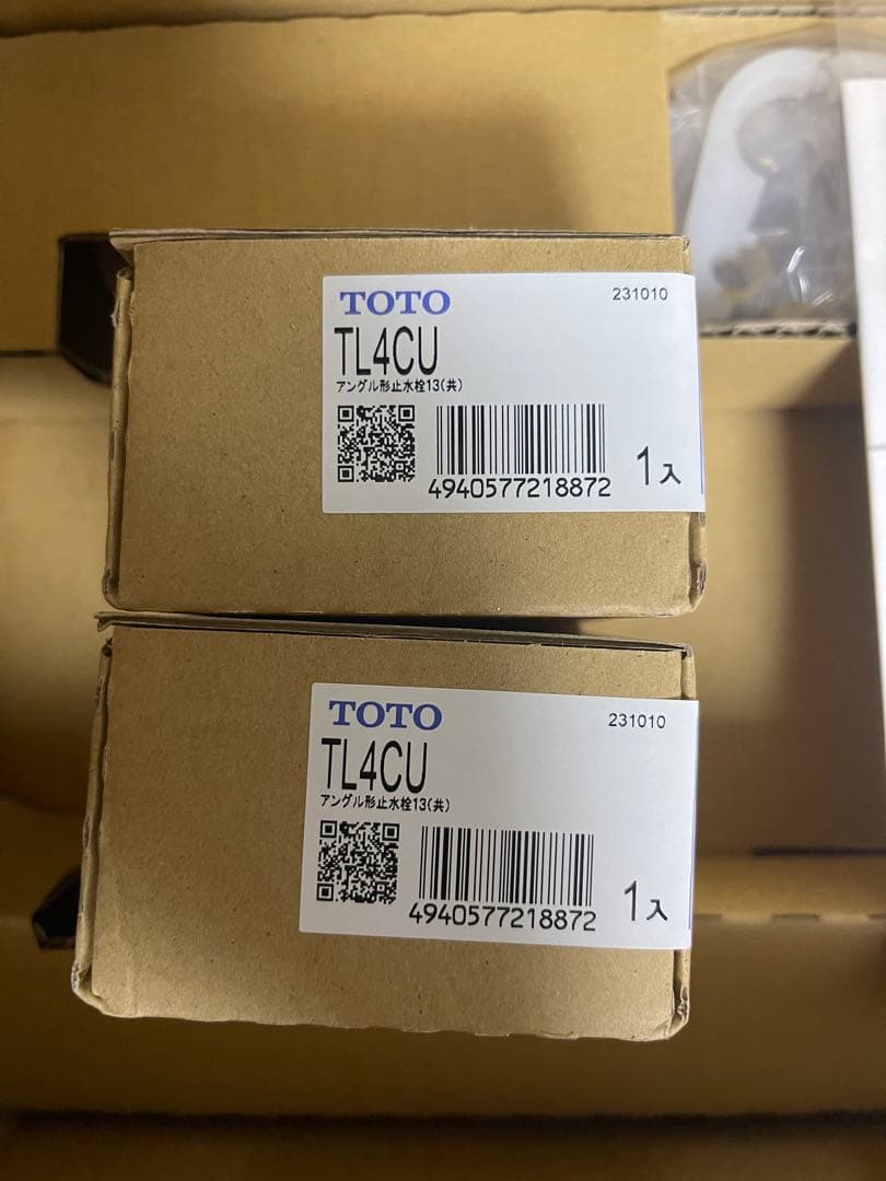 【未使用】TOTO 台付シングル混合水栓　TKWC35ESA 止水栓おまけ付き