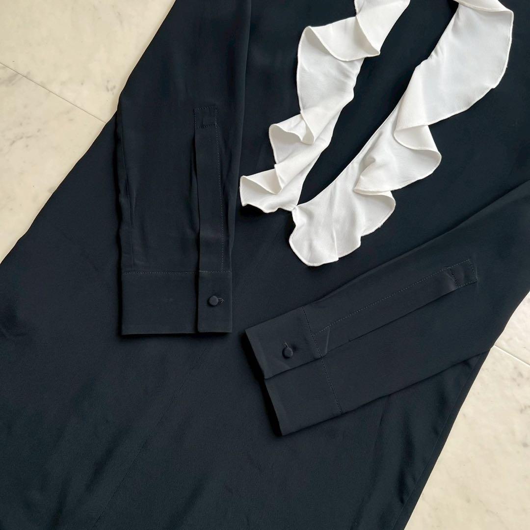 定価11万 N˚21 24SS バックフリルワンピース ブラック 2way