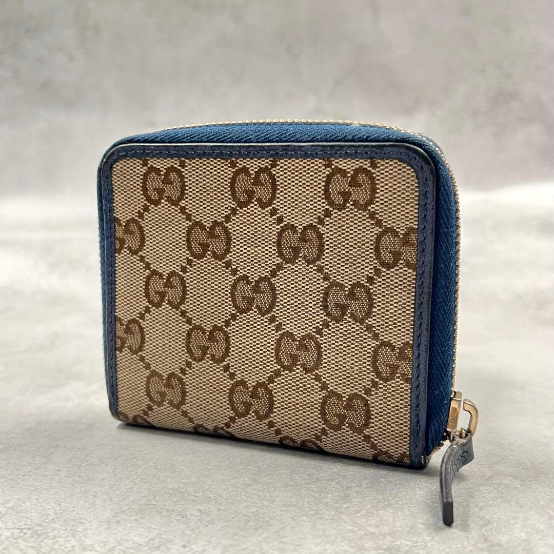 専用 GUCCI GGキャンバス ラウンドジップ レディース 折り財布 8142