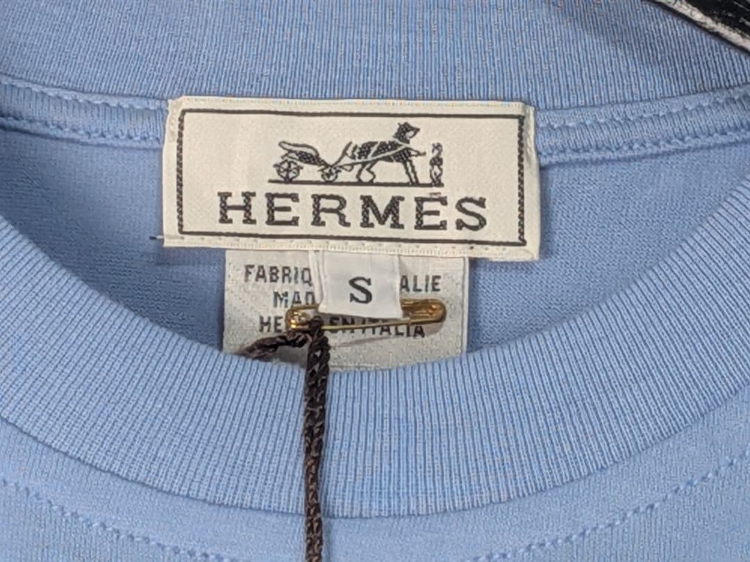 M379 HERMES　半袖　カットソー　ライトブルー　正規品　タグ付き