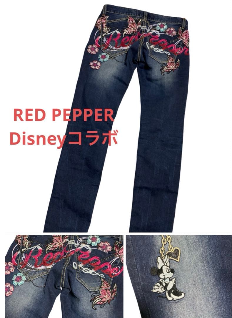 RED PEPPER レッドペッパー 刺繍　y2k ディズニー　ミニー　デニム