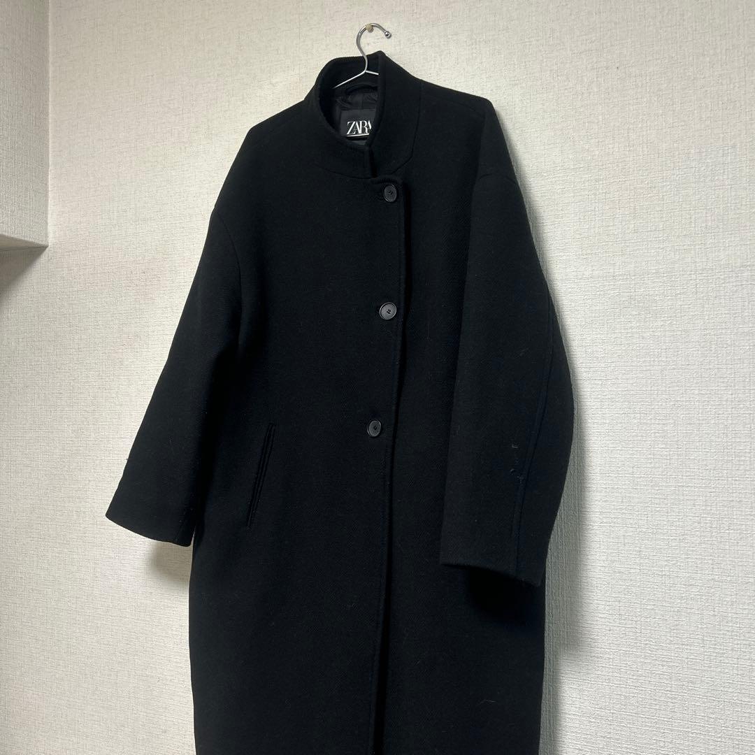 ★即完売デザイン★ Zara ウールブレンド　ハイネックコート　ザラ　XL