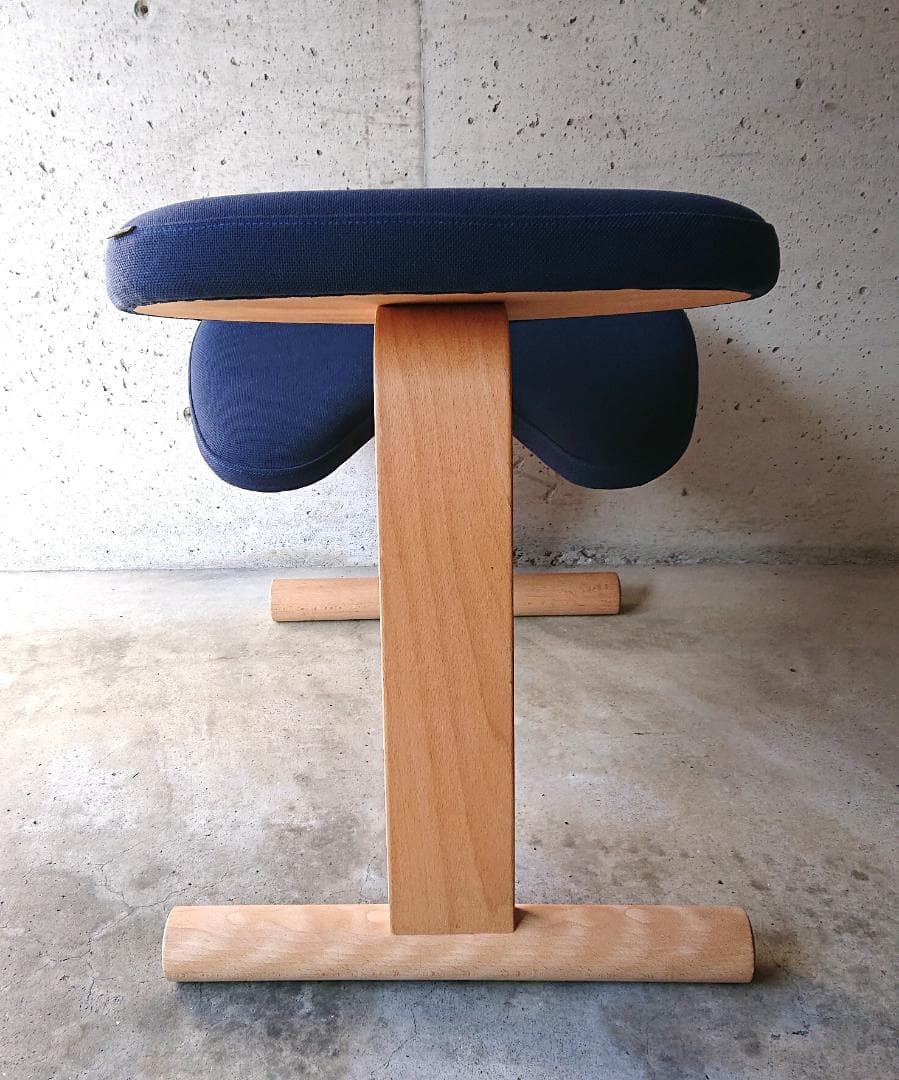 【美品】サカモトハウス バランスチェアイージー 無塗装バージョン　ブルー