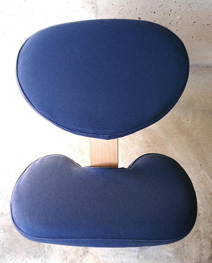 【美品】サカモトハウス バランスチェアイージー 無塗装バージョン　ブルー