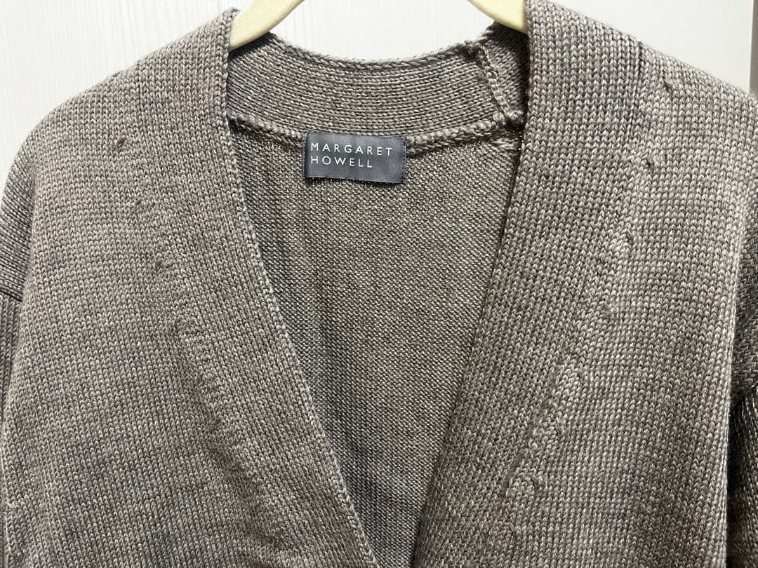 MARGARET HOWELL グレー ニットカーディガン