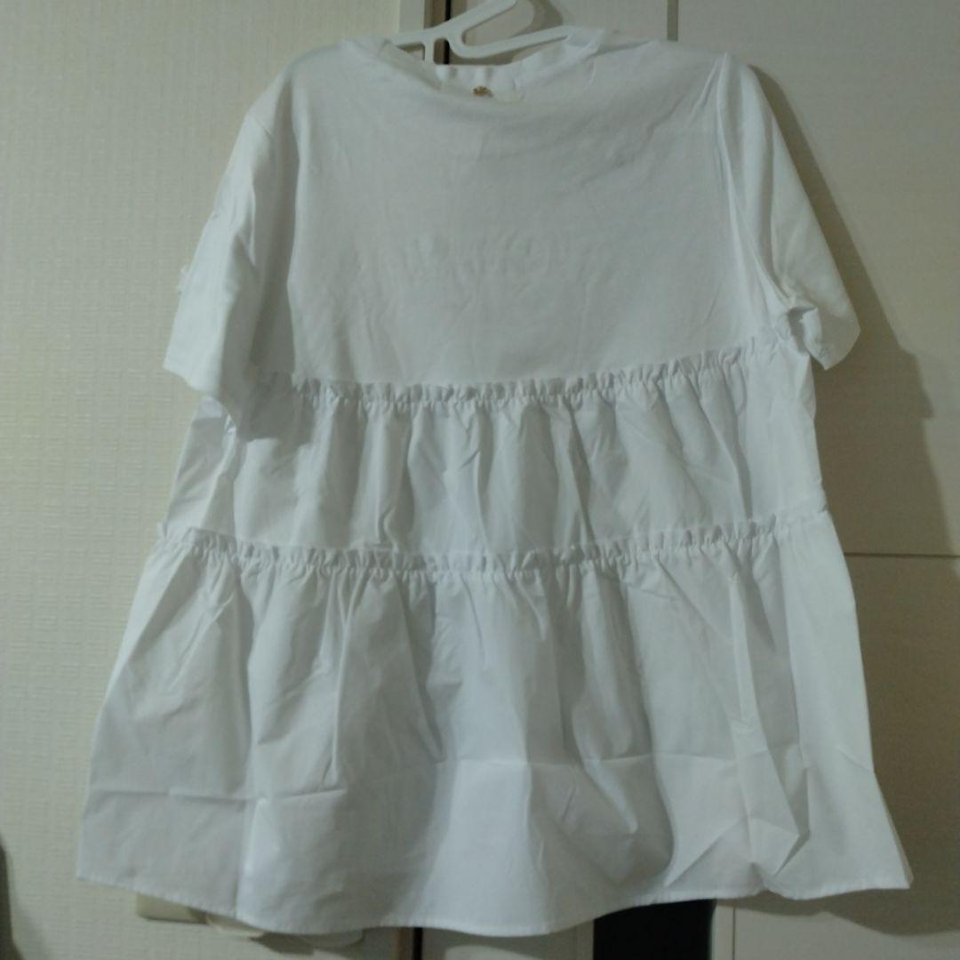 【新品】スーパービューティーリボンレースデザインロングTシャツ44