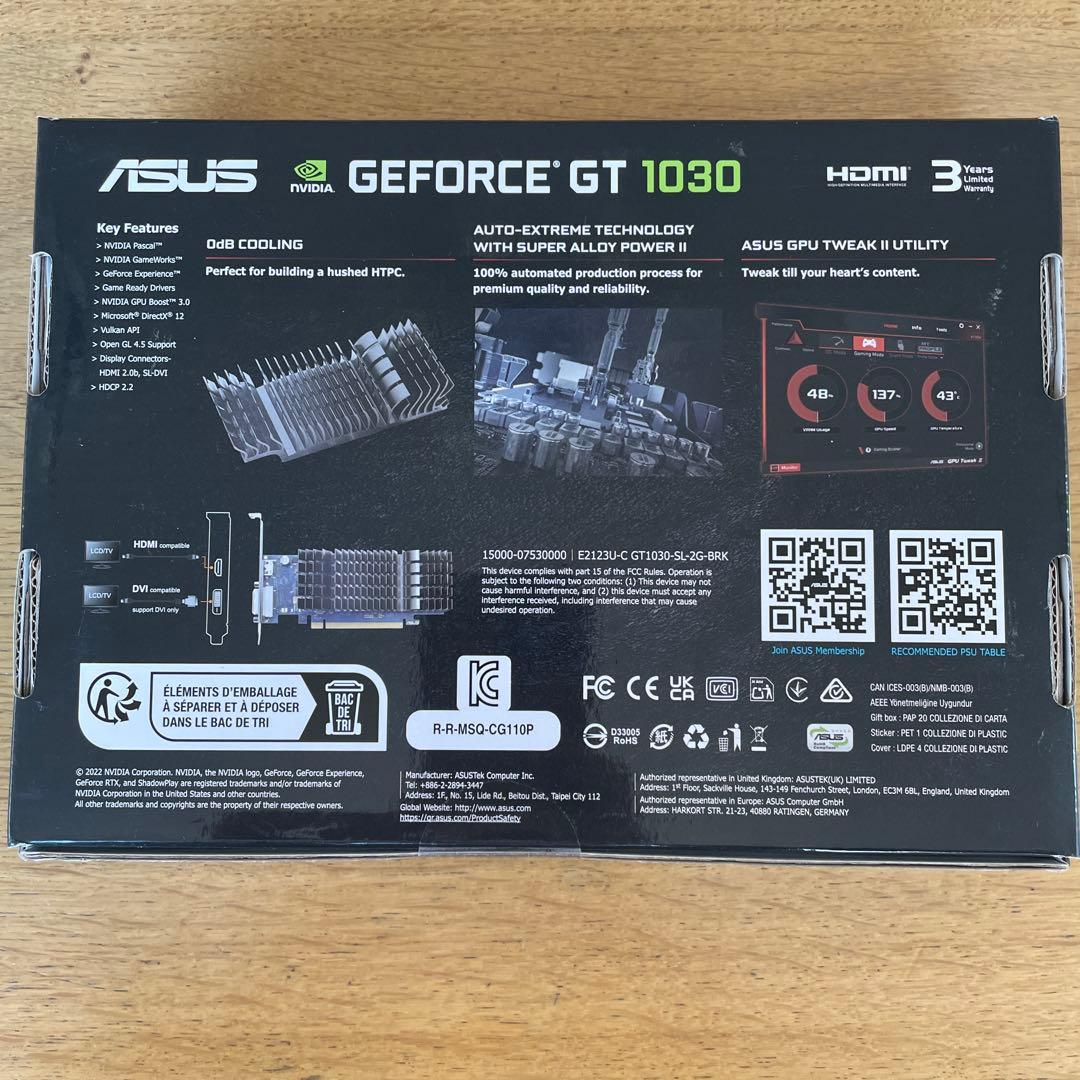 グラフィックボード・グラボ・ビデオカード ASUS GEFORCE GT 1030 2GB GDDR5