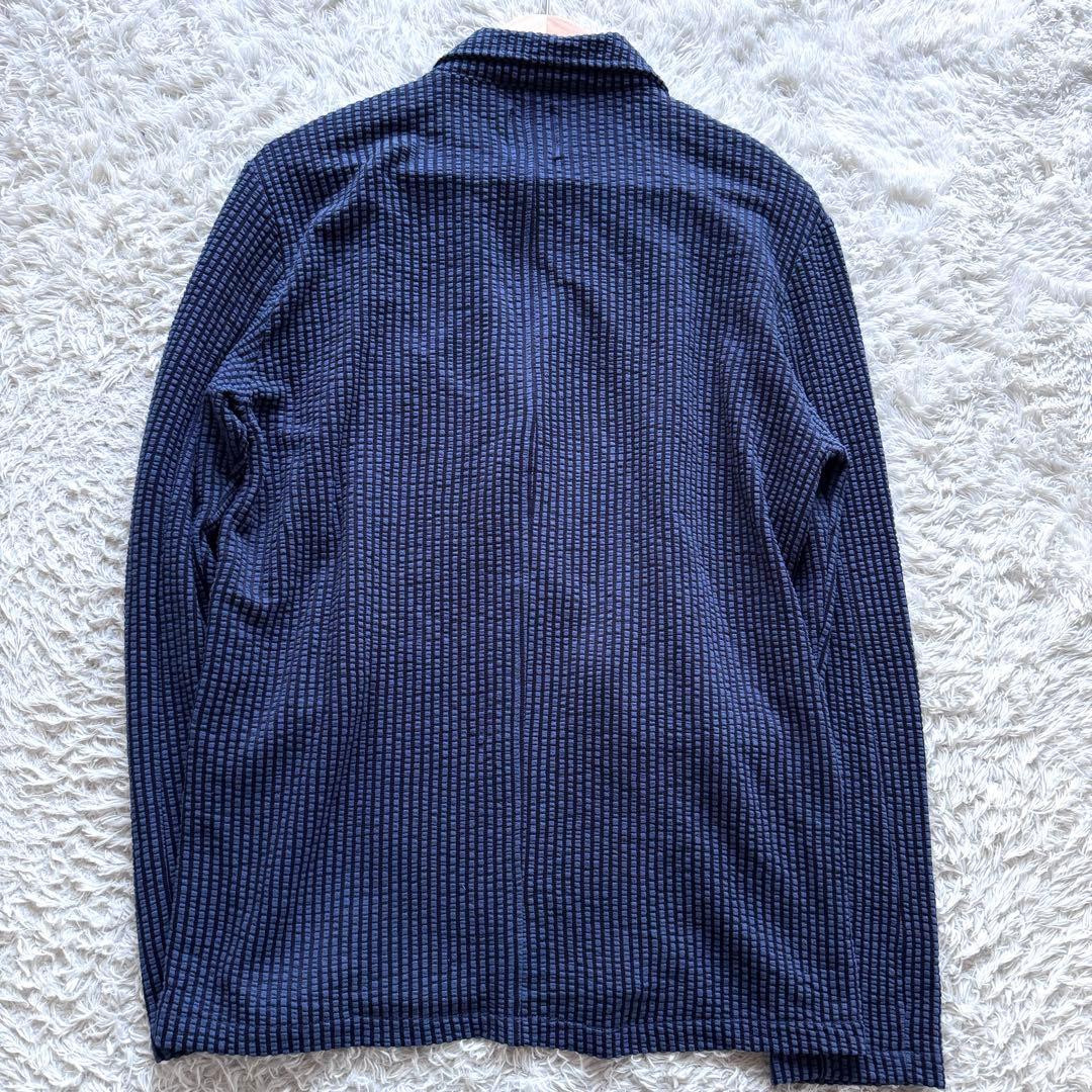 極美品　ロシェル　ニット　ワッフル　テーラードジャケット　ネイビー　紺　XL 春