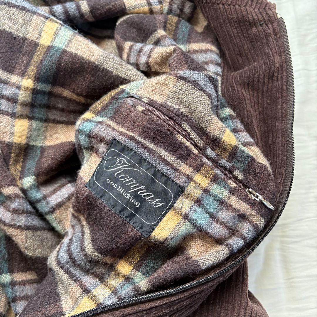 90s vintage ドイツ製 ブラウンコーデュロイ ジップ スイングトップ