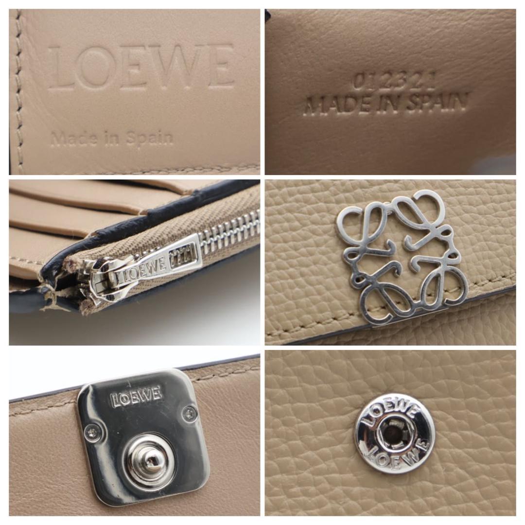 【超極美品】LOEWE トライフォールド　コンパクトウォレット　ベージュ