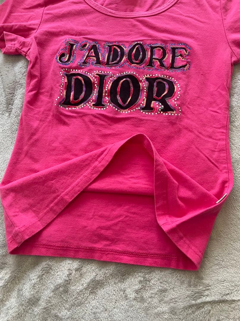 ChristianDiorJ'ADOREガリアーノ期ロゴTピンク ラインストーン