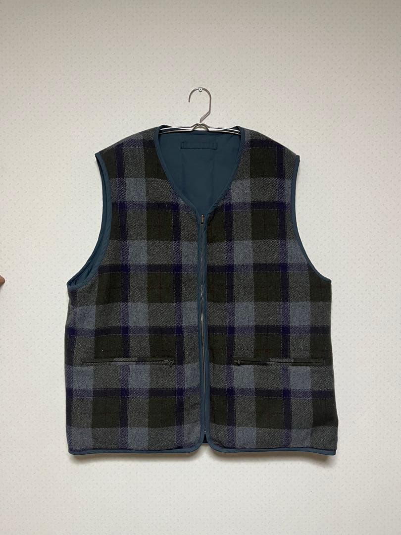 トップス PWA REFINE-WOOL Check Reversible Vest