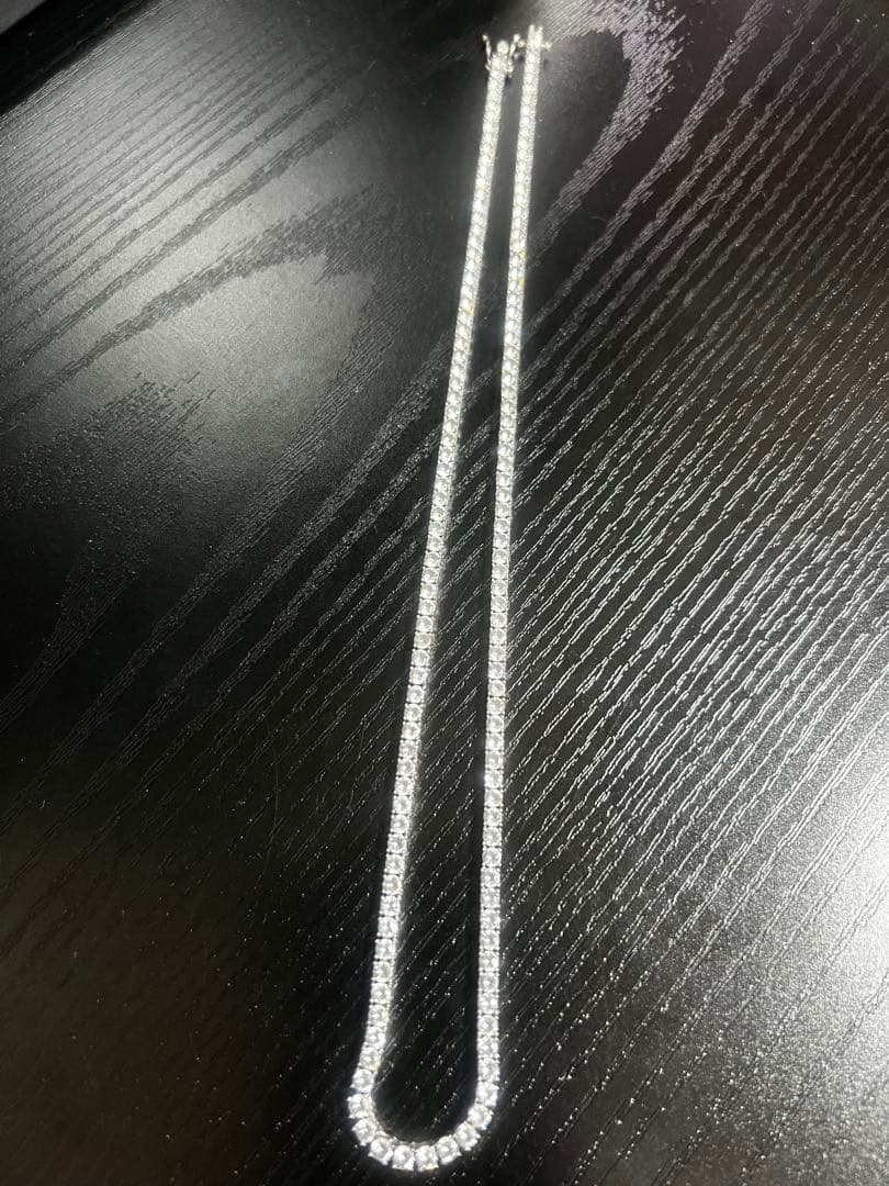 シルバー925 テニスチェーン テニスネックレス 18インチ3mm ジルコニア