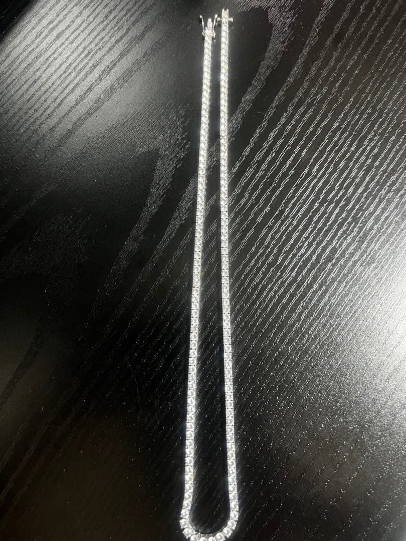 シルバー925 テニスチェーン テニスネックレス 18インチ3mm ジルコニア