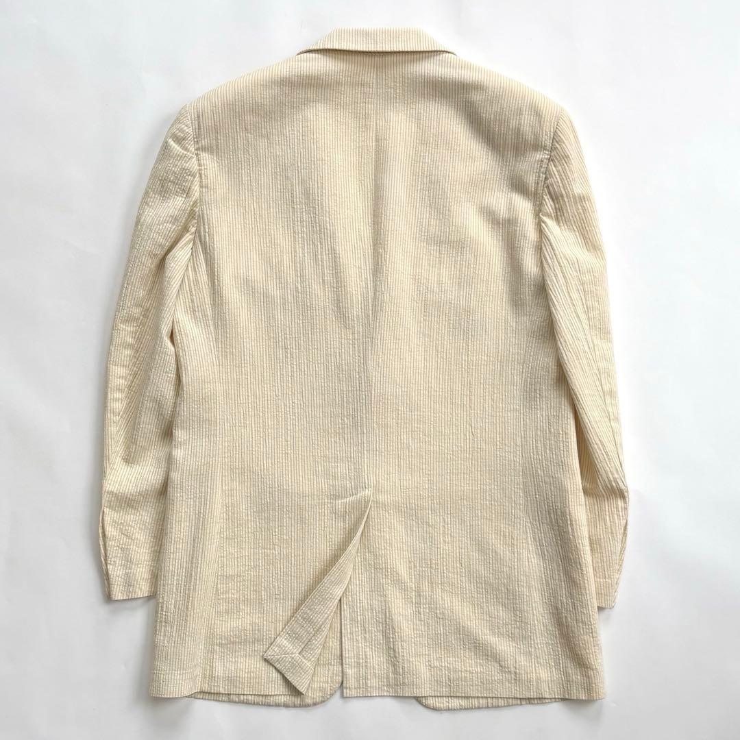 HERMES リネン コットン テーラードジャケット 48 ベージュ アイボリー
