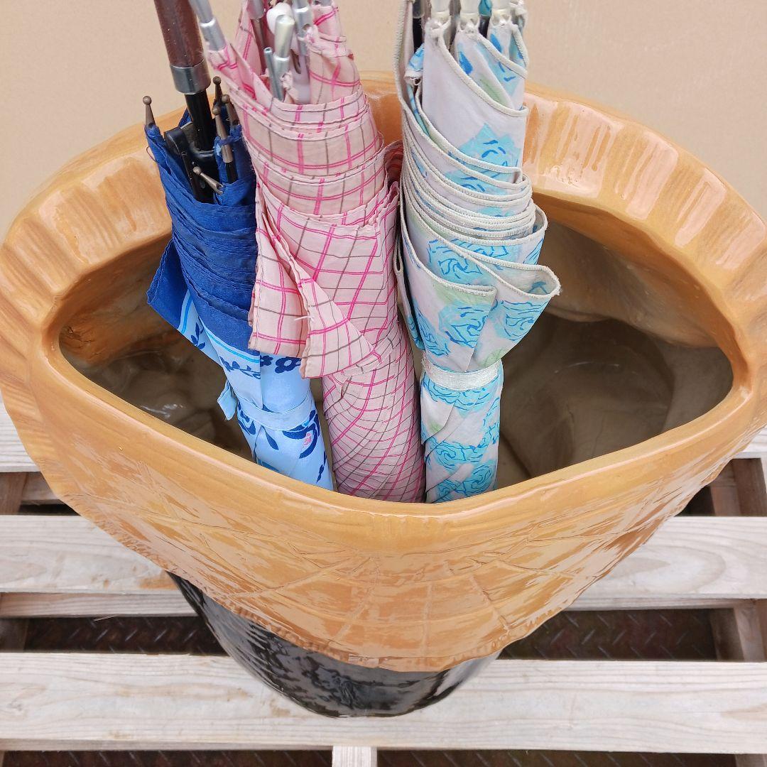 新品　陶器　傘立て　タヌキ　大型　難有　縁起物　オブジェ　置物　和風食堂　業務用