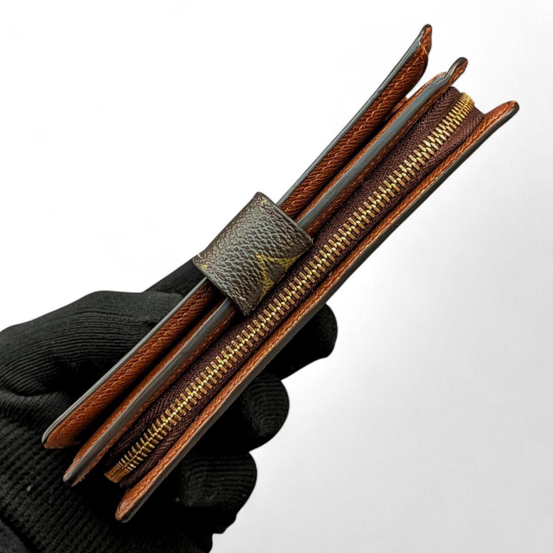 美品 ルイヴィトン モノグラム ポルト パピエ ジップ 二つ折り財布