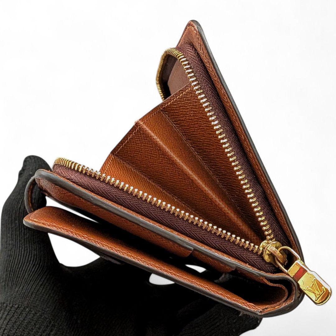 美品 ルイヴィトン モノグラム ポルト パピエ ジップ 二つ折り財布