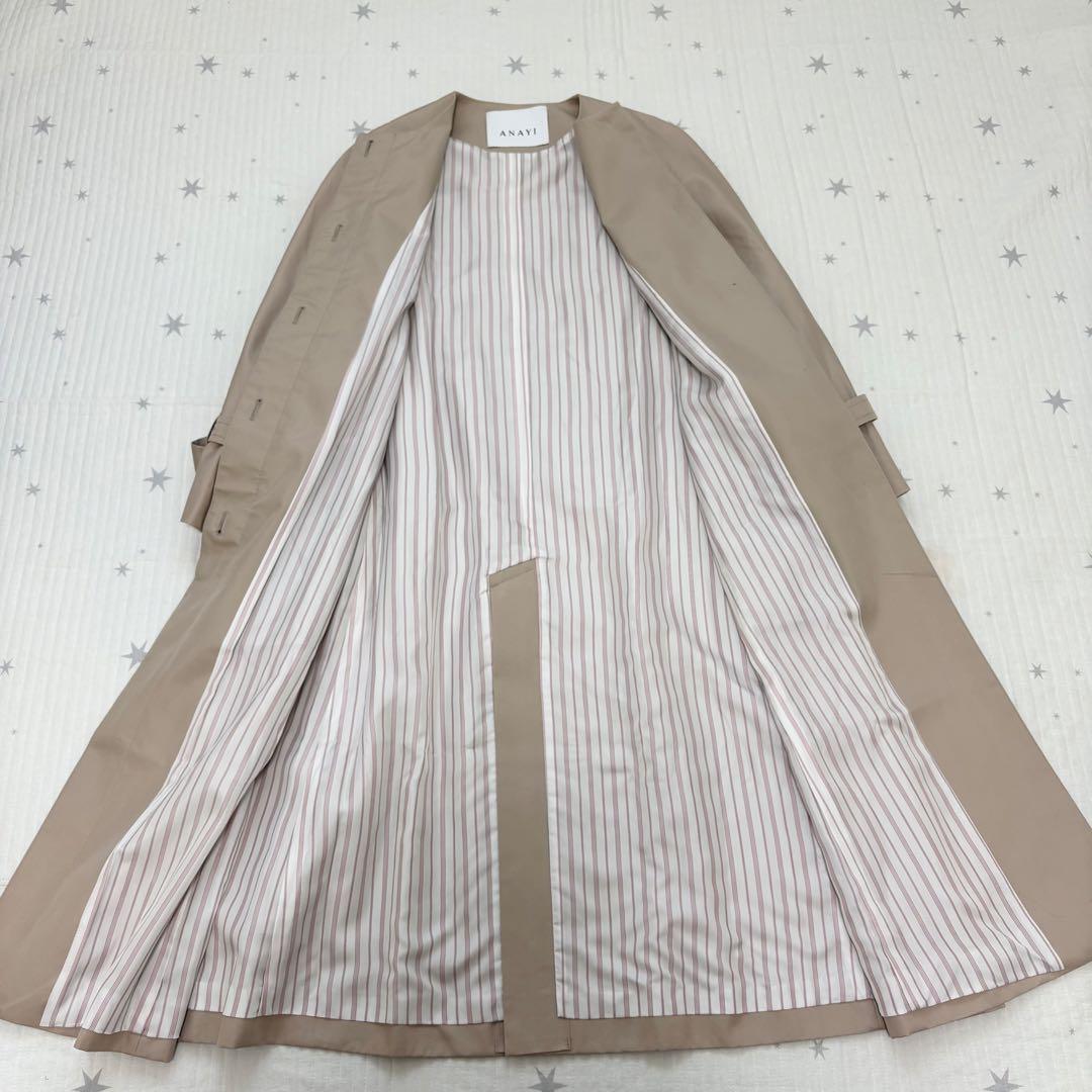 ANAYI アナイ　ノーカラーコート トレンチコート 36