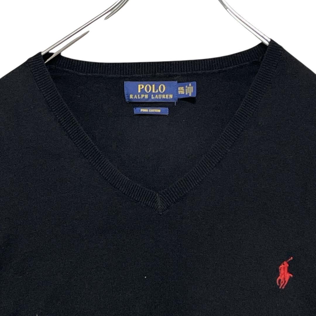 ポロラルフローレン ベスト 現行タグ 黒色 刺繍ロゴXXL 大きいサイズ