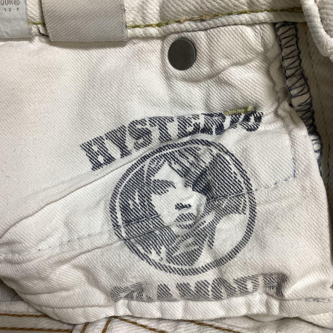 Hysteric Glamour ワッペン付 クラッシュホワイトデニムパンツ