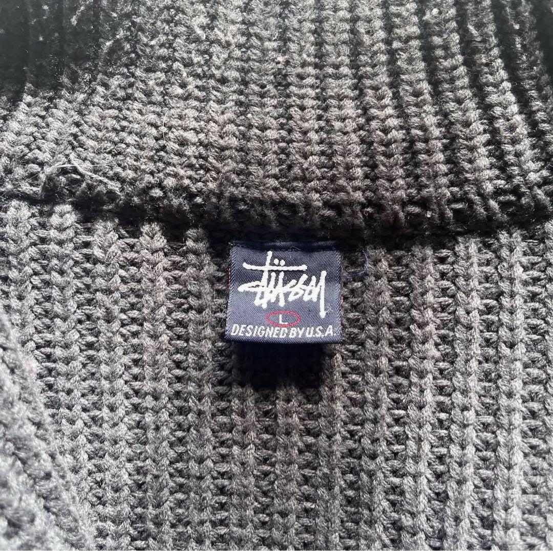 old stussy ハイネック ニット ジャケット