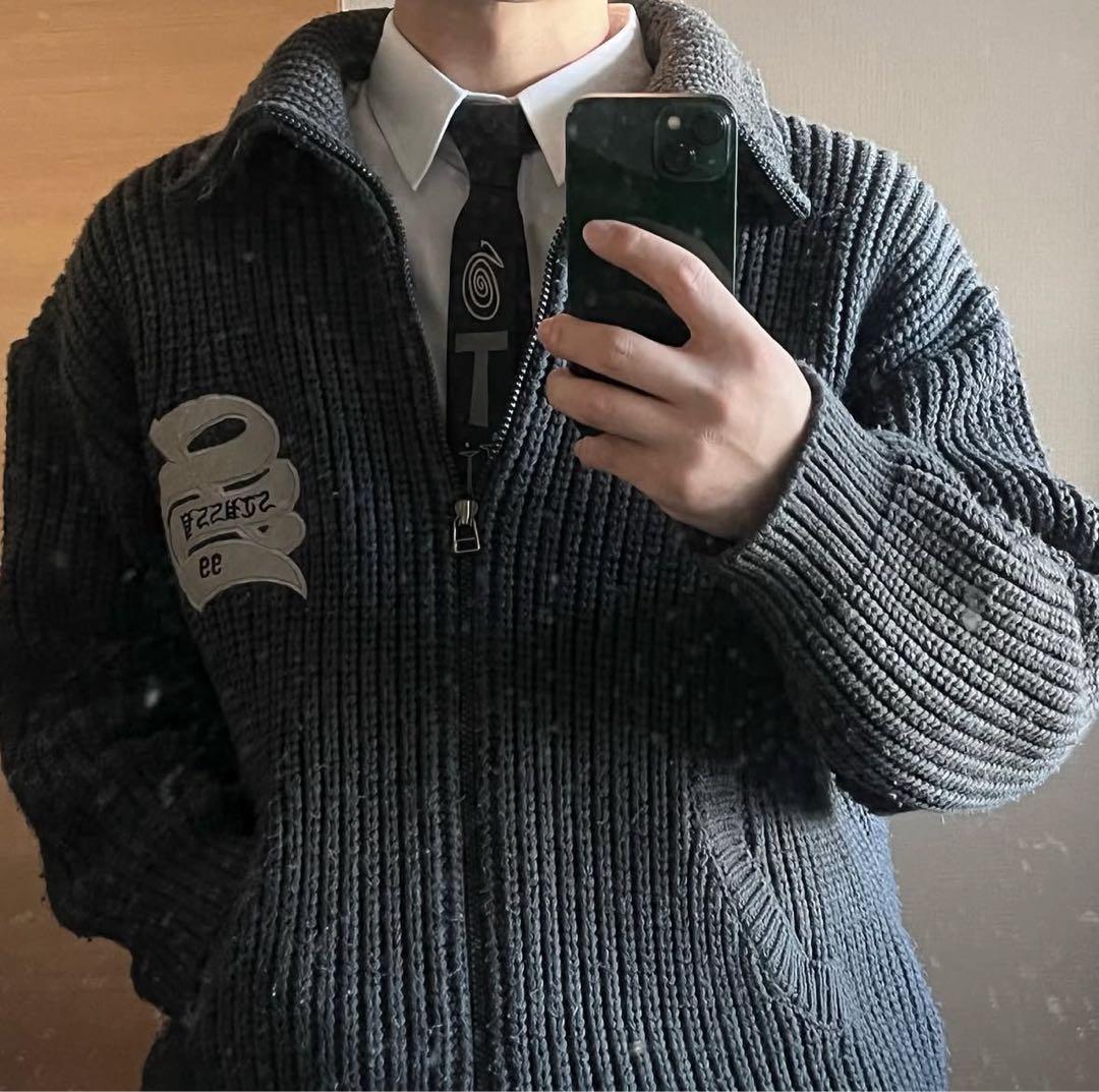 old stussy ハイネック ニット ジャケット