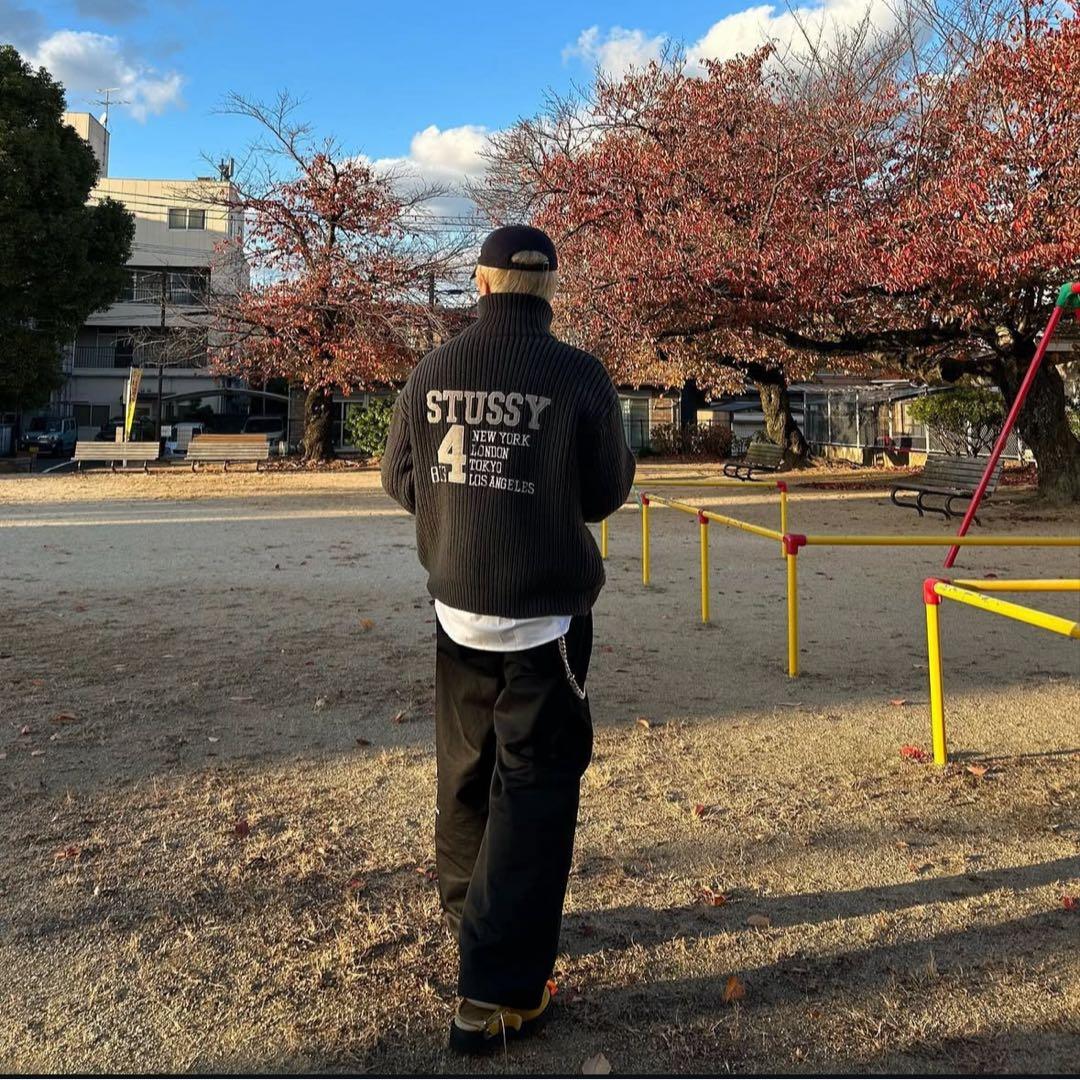 old stussy ハイネック ニット ジャケット