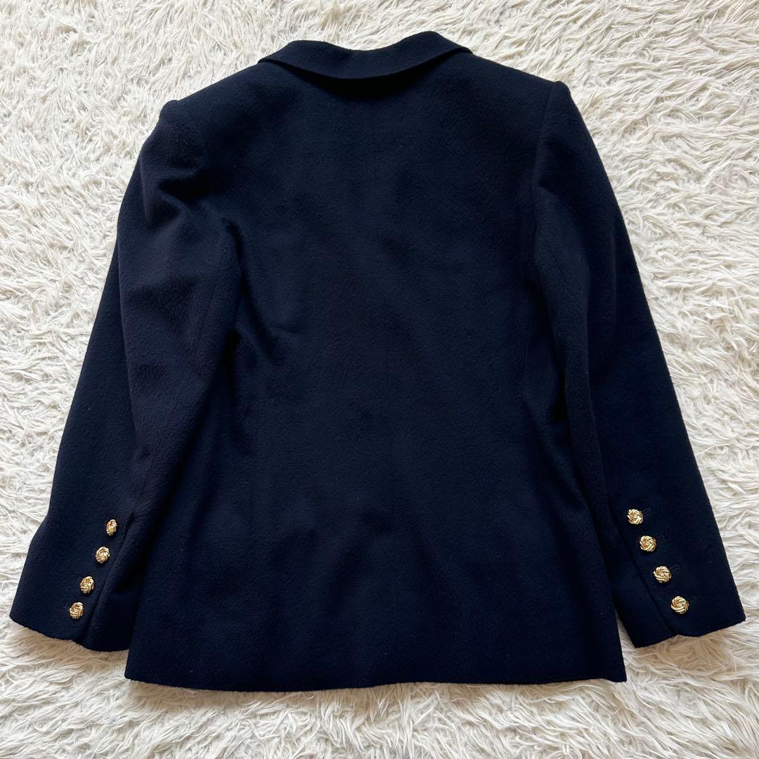 美品✨カシミヤ100%ジャケット　金ボタン　紺ブレ　ネイビー　シングルボタン