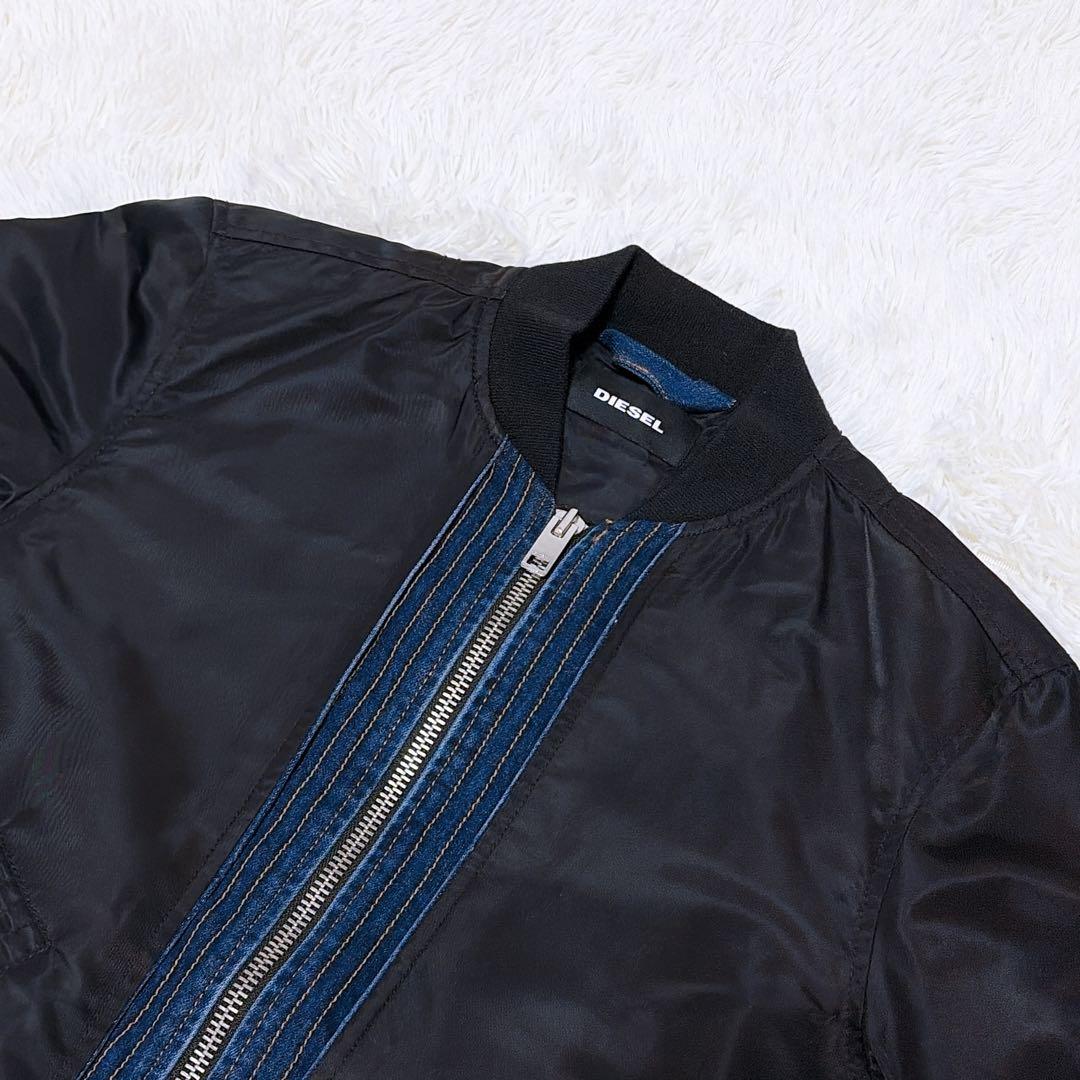 DIESEL ディーゼル 中綿ブルゾン デニム切り替え ma-1 キルティング