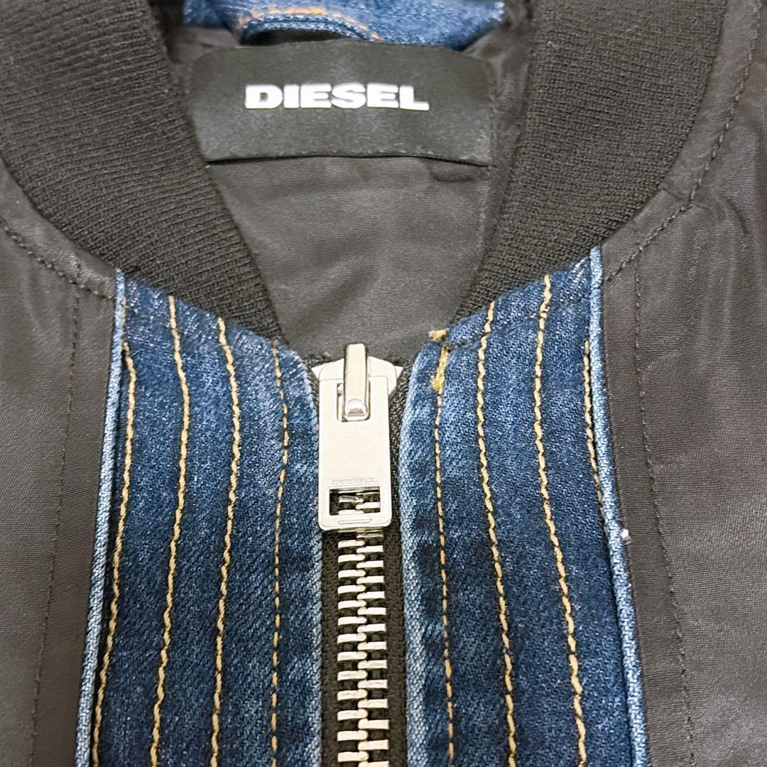 DIESEL ディーゼル 中綿ブルゾン デニム切り替え ma-1 キルティング