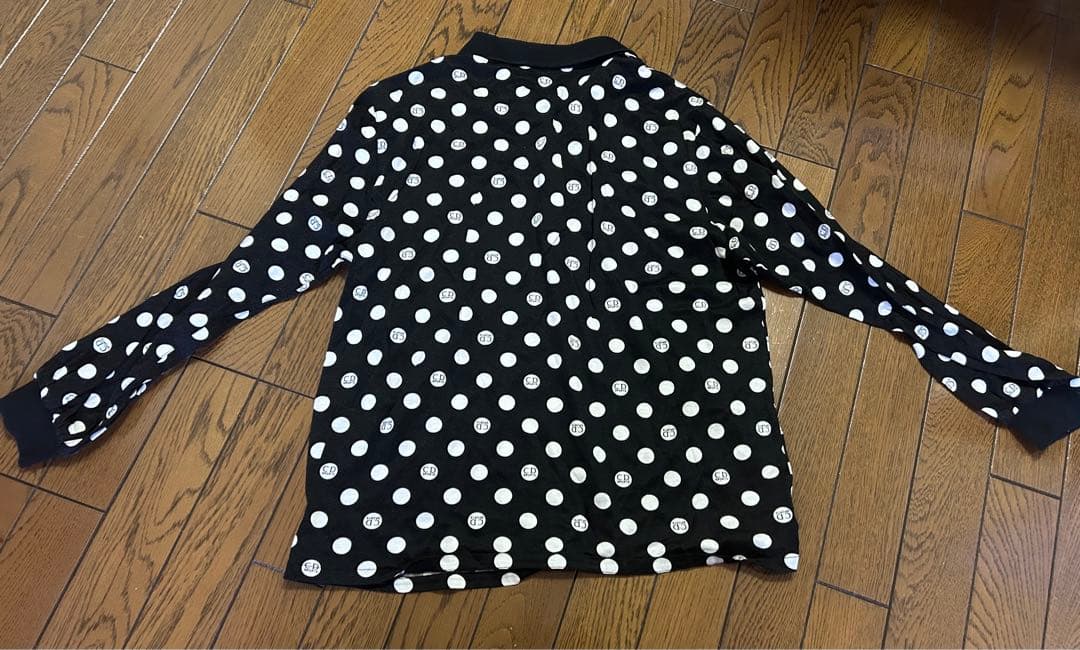 値下げ超得✨DIOR✨スポーツ/黒白ドット柄長袖ポロシャツMサイズ
