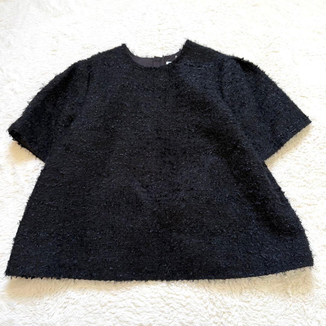 【新品】23区L R(アール) ファンシーツイードブラウス ブラック 15号
