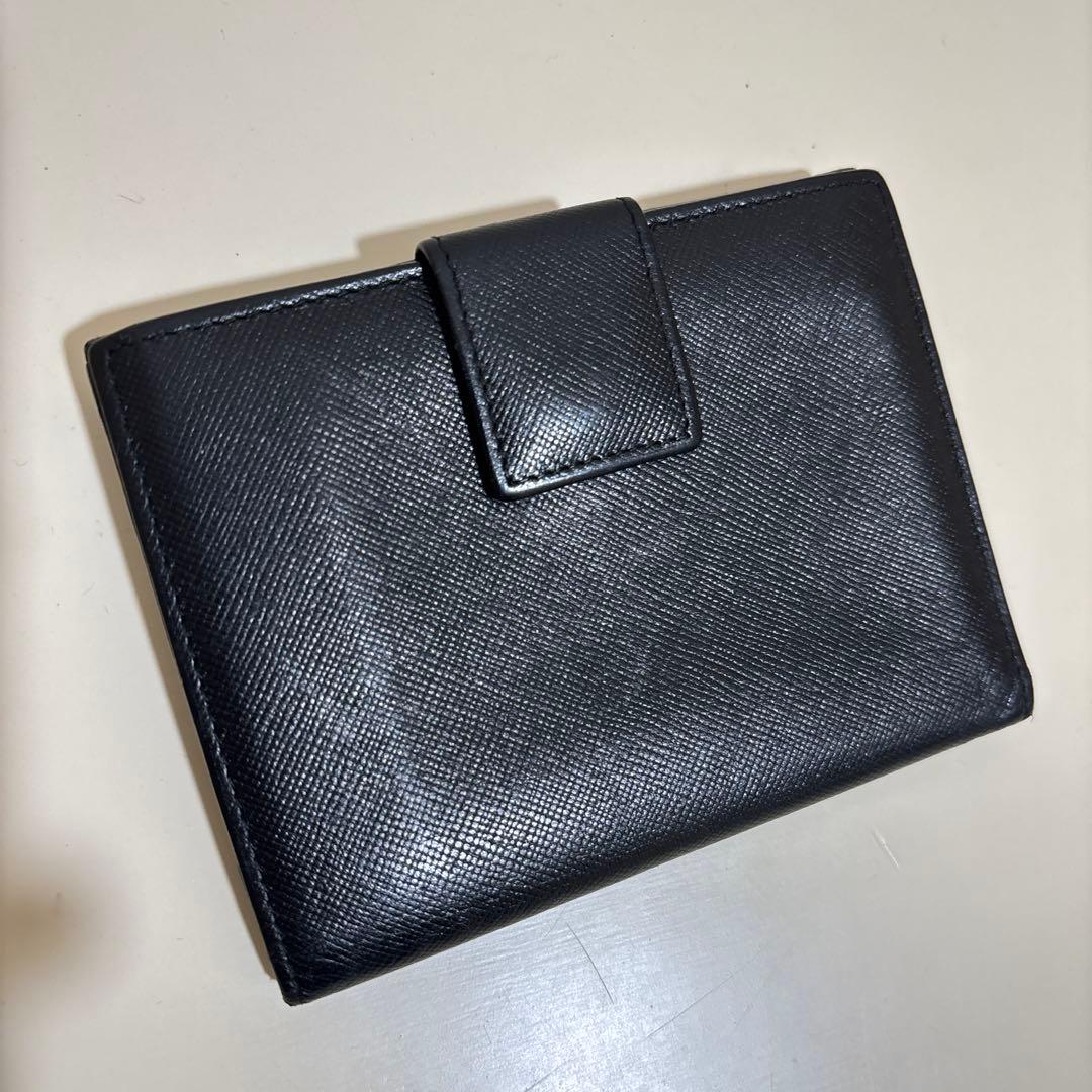 【箱付き】PRADA プラダ サフィアーノ レザー 二つ折り財布 三角ロゴ