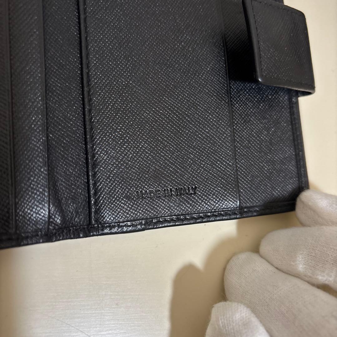 【箱付き】PRADA プラダ サフィアーノ レザー 二つ折り財布 三角ロゴ