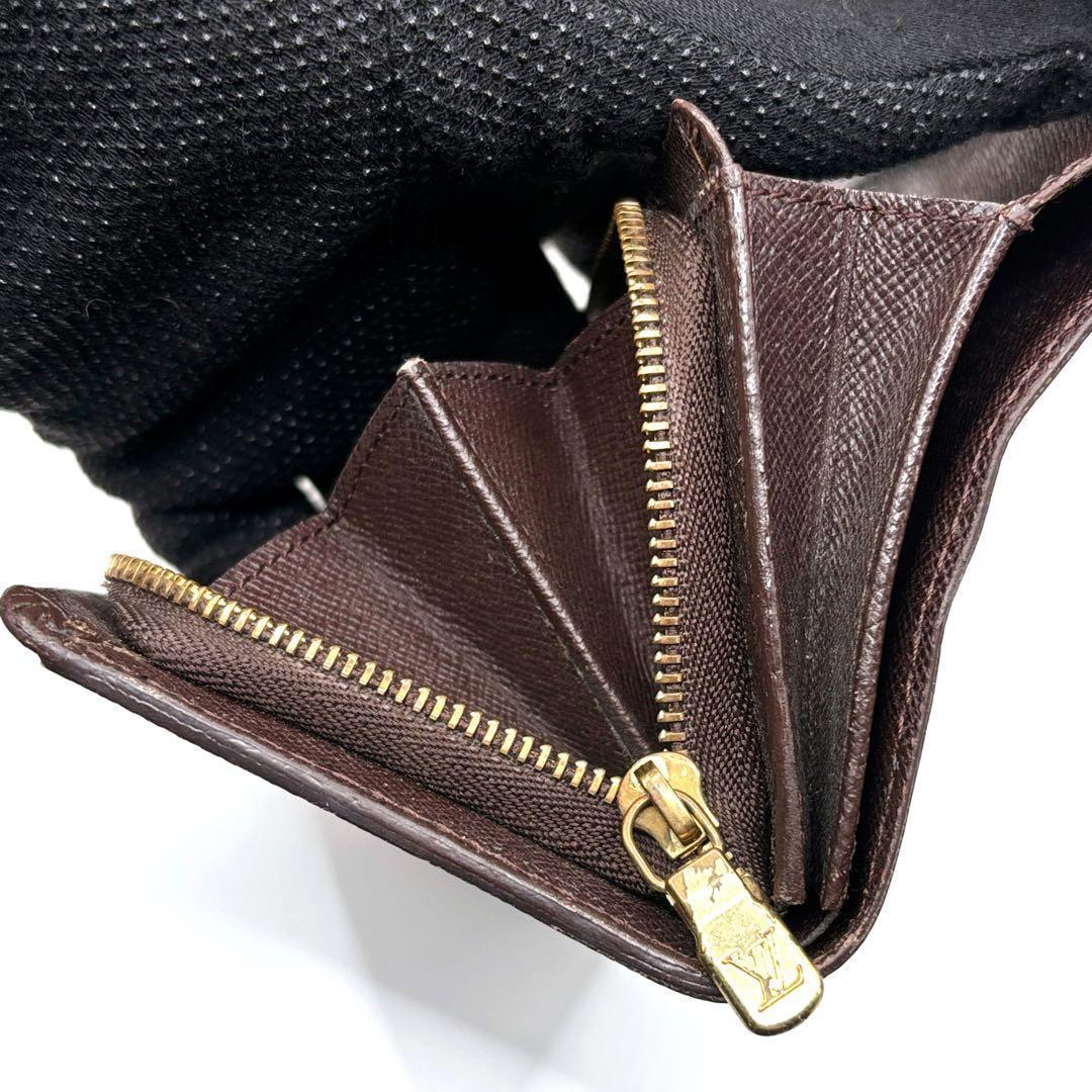 ルイヴィトン　ポルトモネビエトレゾール　ダミエ 二つ折り財布