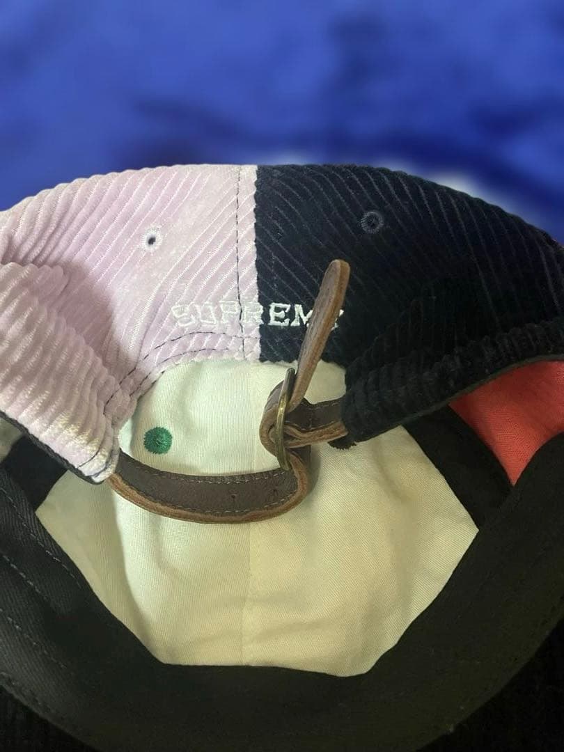 supreme コーデュロイカラーブロックキャップ※大幅値下