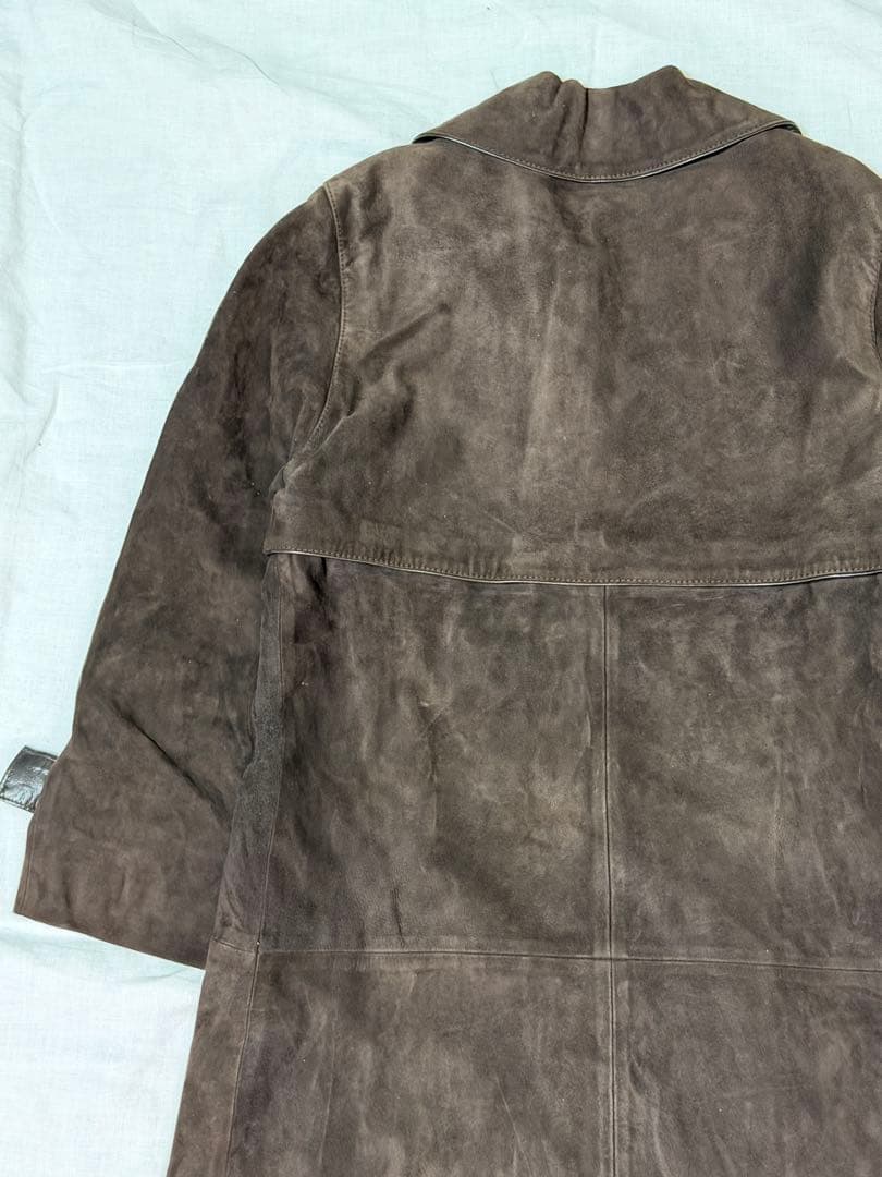 CELINE セリーヌVINTAGE スエード レザーロングコート ブラウン