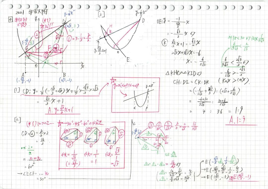 限定3割引 塾講師オリジナル数学解説 学芸大附 高校入試 過去問 2017-25
