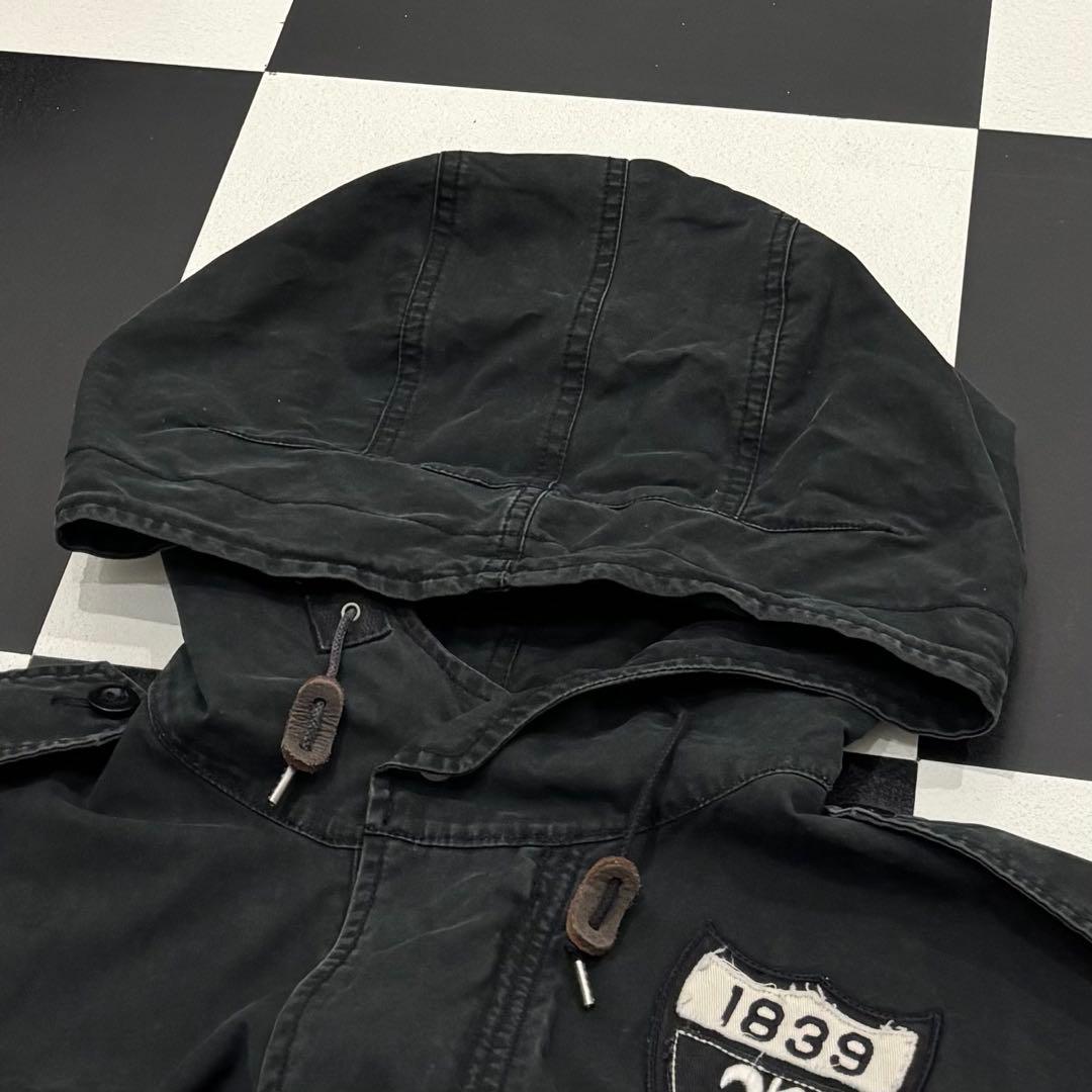 美品 ラグビー ラルフローレン スカル モッズコート L ブラック ワッペン 黒