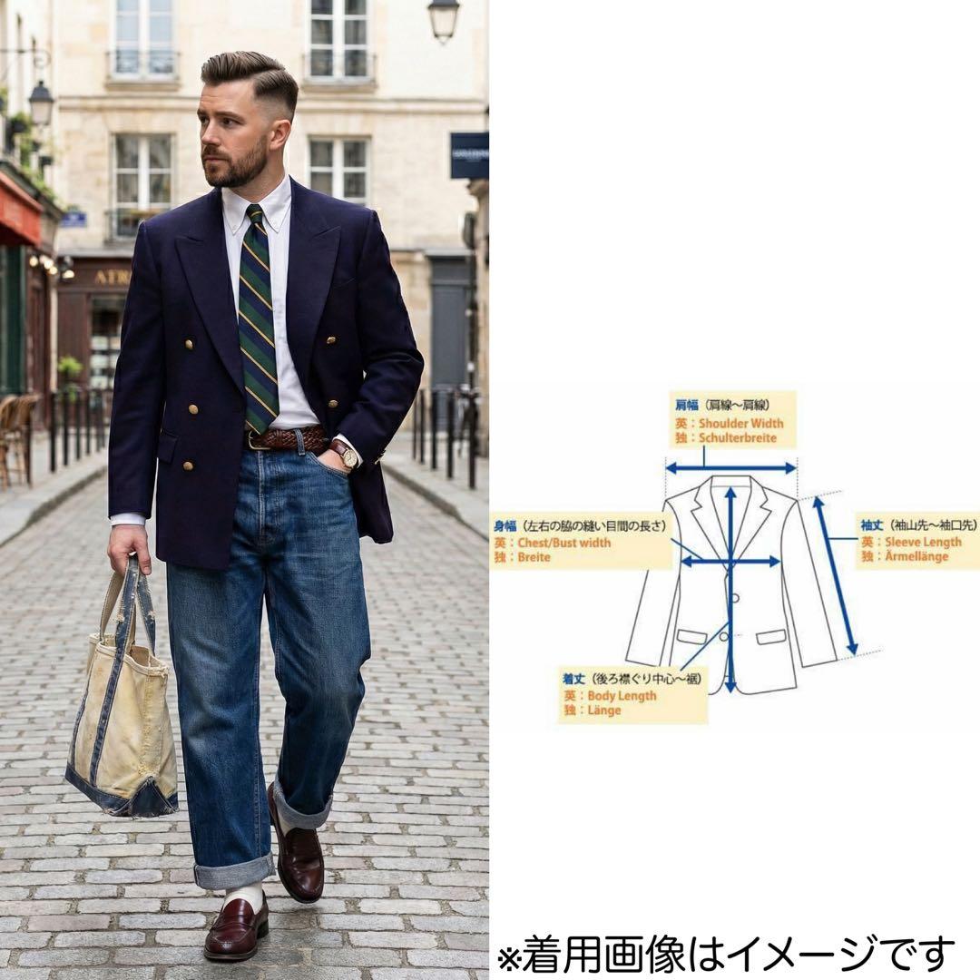 英国製★BURBERRY★紺ブレ 金ボタン★ダブルブレザージャケット★ネイビー