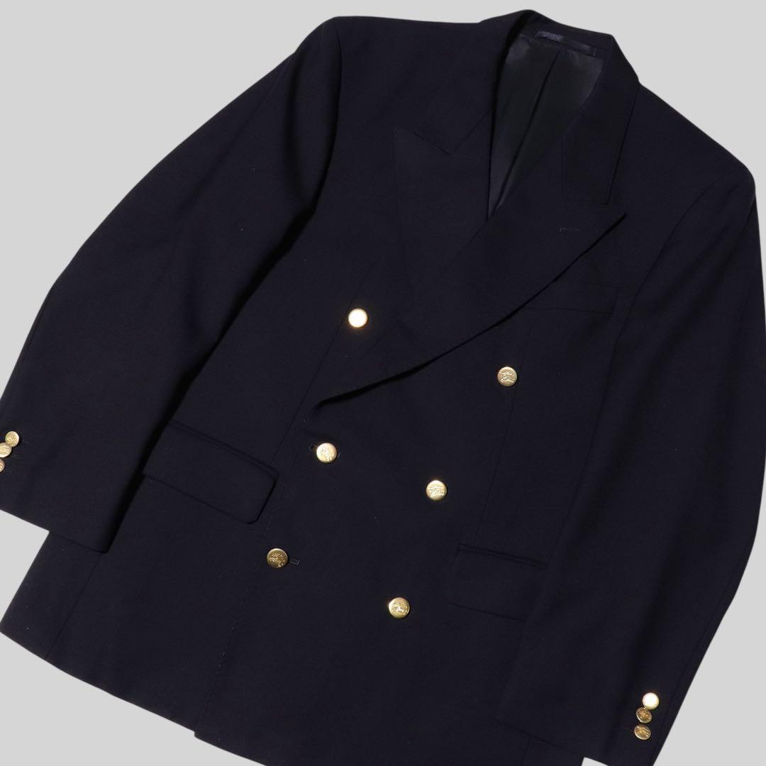 英国製★BURBERRY★紺ブレ 金ボタン★ダブルブレザージャケット★ネイビー