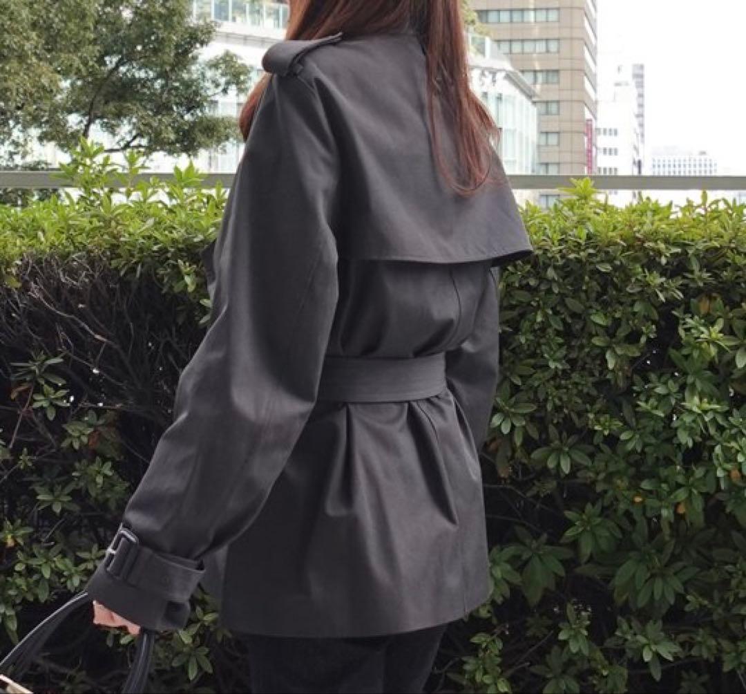anuans ハーフオーバートレンチコート CHARCOAL GREY